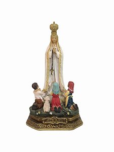 Imagem Nossa Senhora de Fatima Pastores Resina Importada 22cm
