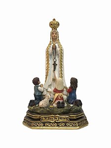 Imagem Nossa Senhora de Fatima Pastores Resina Importada 17cm