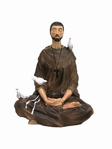 Imagem São Francisco Meditando Resina Importada 19cm