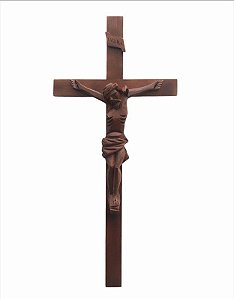 Crucifixo De Parede Cruz Madeira 50Cm