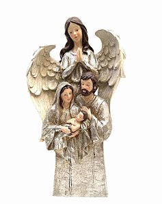 Sagrada Família com Anjo Resina Importada 37cm