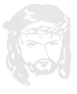 Adesivo Face de Cristo Dupla Face Para Carro 30x22m Branco