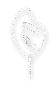 Adesivo Para Carro N Senhora Do Silencio Terço Branco 19x9cm
