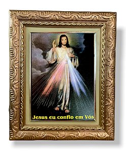 Quadro Jesus Misericordioso Grande Decorativo Resinado 57x47