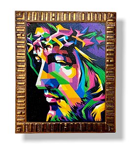Quadro Decorativo Jesus Abstrato Parede Resinado 25x30