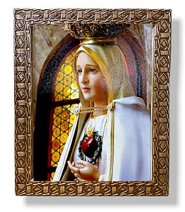 Quadro Nossa Senhora De Fatima Decorativo Resinado 25x30