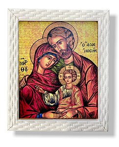 Quadro Sagrada Familia Icone Decorativo Resinado 25x30