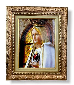 Quadro Nossa Senhora De Fatima Parede Resinado 57x47