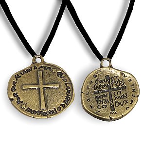 12 Cordoes São Bento Duas Cruzes Ouro Velho Metal Zamak