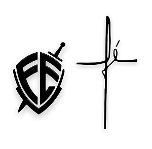 Adesivo Escudo Da Fé Preto + Palavra Fé