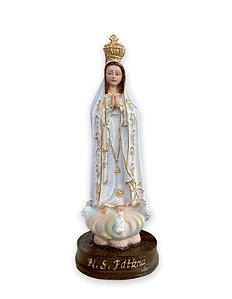 Imagem Nossa Senhora De Fatima Resina Nobre 15cm