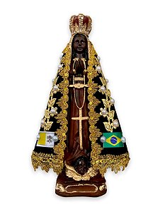 Imagem Nossa Senhora Aparecida Com Manto Gesso Premium 40cm