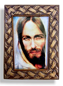 Quadro Face de Jesus Cristo com Vidro Decorativo 20x15