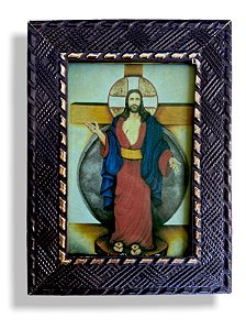 Quadro Santa Chagas de Jesus Decorativo com Vidro 20x15
