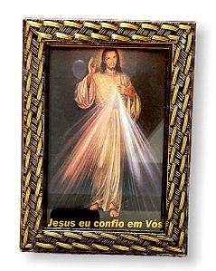 Quadro Jesus Misericordioso Decorativo com Vidro 18x13
