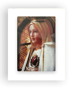 Quadro Nossa Senhora de Fatima Pequeno Vidro Decoração 20x15
