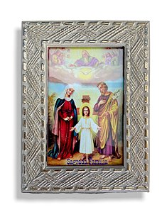 Quadro Sagrada Familia Decorativo Com Vidro 20x15