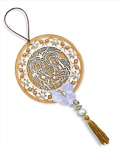 Adorno de Porta Sagrada Familia Personalizado Perola 38cm