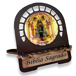 Porta Biblia Nossa Senhora Aparecida Madeira Medio 26cmx22cm