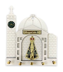 Porta Chave Nossa Senhora Aparecida Metal Abençoe Este Lar