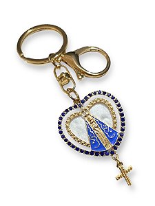 Chaveiro Nossa Senhora Aparecida Com Cruz Coroa Strass