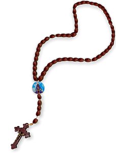 12 Terços Nossa Senhora Aparecida Madeira Mogno 44cm
