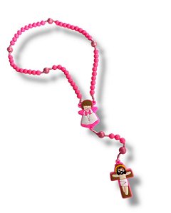 Terço Infantil Anjo Da Guarda Rosa