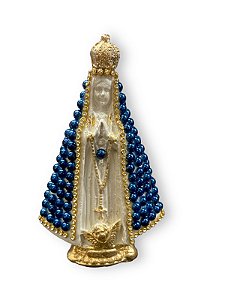 Imagem Nossa Senhora Aparecida Italiana Perola Azul 15cm
