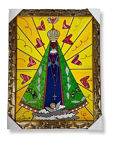 Quadro Nossa Senhora Infantil Decorativo 30x40cm com Moldura