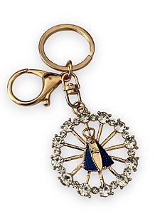 Chaveiro Nossa Senhora Aparecida Raiado Strass Resplendor