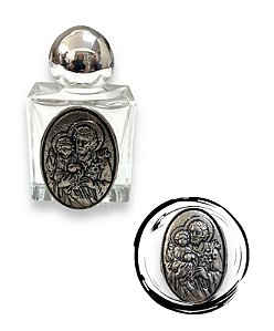 Porta Agua benta São Jose Menino Jesus Suporte Vidrinho 10ml