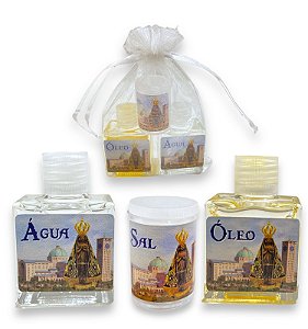 Nossa Senhora Aparecida Kit Proteção Oleo Sal E Agua Benta