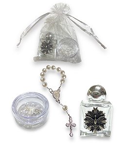 Kit Divino Espirito Santo Terço Dezena e Porta Agua Benta