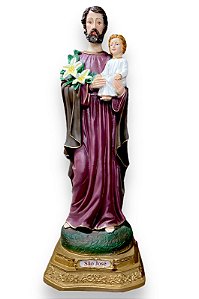 Imagem Sao Jose Com Menino Jesus Resina Nobre 40cm