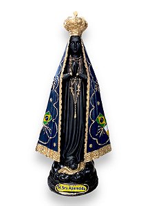 Imagem Nossa Senhora Aparecida Bandeira Resina Nobre 30cm