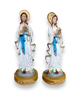 Imagem Nossa Senhora De Lourdes 20cm Resina Nobre