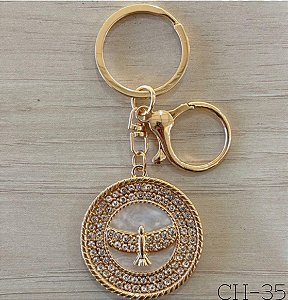 Chaveiro Strass Dourado Vários Modelos