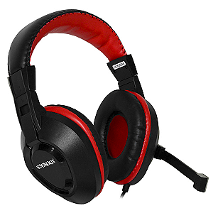 Headset Gaming Satellite AE-263 com 3.5 mm para PC - Preto / Vermelho