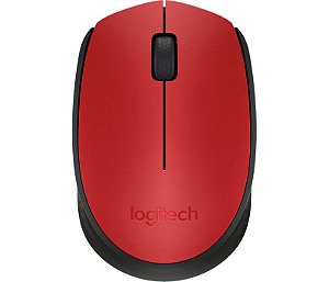 Mouse Logitech M170 Sem Fio Receptor Nano Vermelho