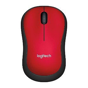 Mouse Logitech M185 Sem Fio Design Ambidestro Receptor Nano Vermelho