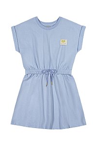 VESTIDO EM MOLETINHHO AZUL