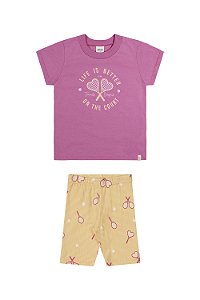 CONJUNTO CAMISETA E BERMUDA CICLISTA TENIS