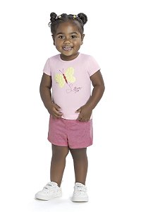 CONJUNTO BLUSINHA E SHORTS BORBOLETA