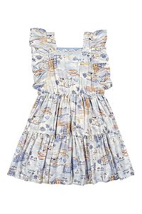 VESTIDO EM VISCOSE AZUL