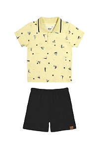 CONJUNTO CAMISETA POLO E BERMUDA