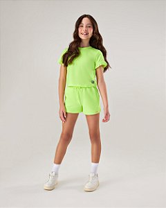 CONJUNTO BLUSA E SHORTS AMARELO CANDY