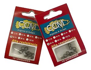 Argola Split Ring Com Trava CCM Fishing 80lb 10un