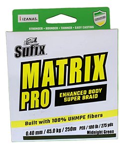 Linha Sufix Matrix Pro 100lb | 0,40mm | 250m