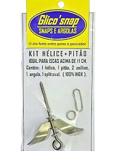 Kit Hélice E Pitão Inox Glico Snap
