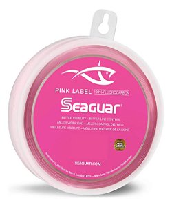 Linha Seaguar Fluorocarbono Leader Pink Label 50lb 0,66mm